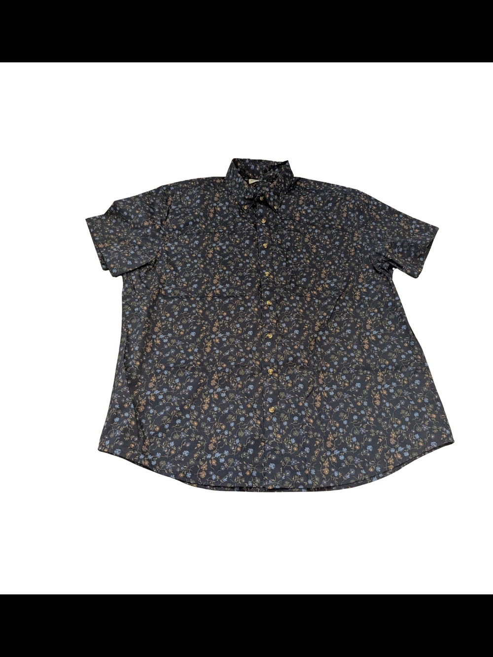 EUC Sonoma Mens XXL Short Sleeve Button Up Floral Blue Shirt